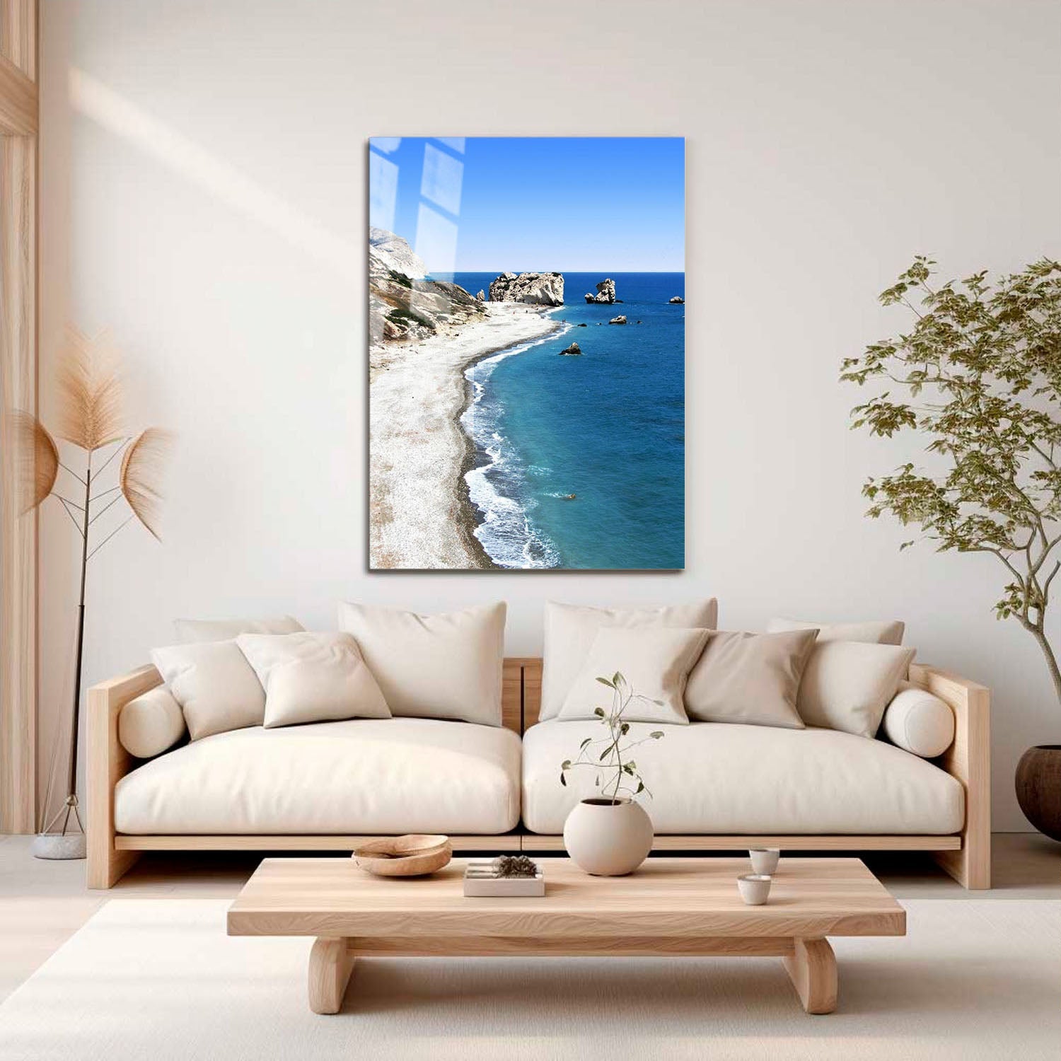 Wes Co Gallery Metal Poster Rocky Coastal Panorama 11" x 17" Home Goods - Coastal Border or edge to edge Metal Art Print