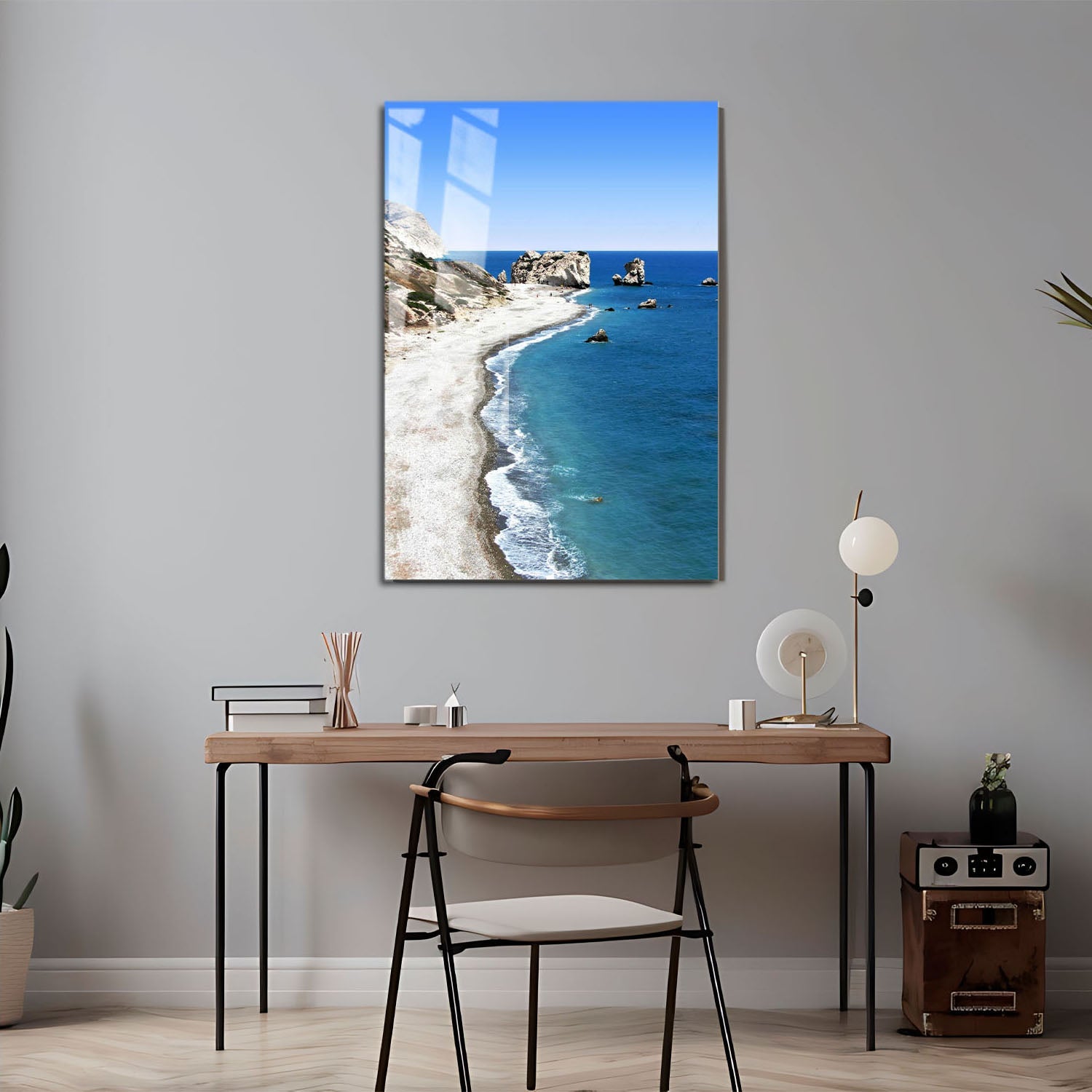 Wes Co Gallery Metal Poster Rocky Coastal Panorama 11" x 17" Home Goods - Coastal Border or edge to edge Metal Art Print