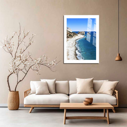 Wes Co Gallery Metal Poster Rocky Coastal Panorama 16" x 24" Home Goods - Coastal Border or edge to edge Metal Art Print