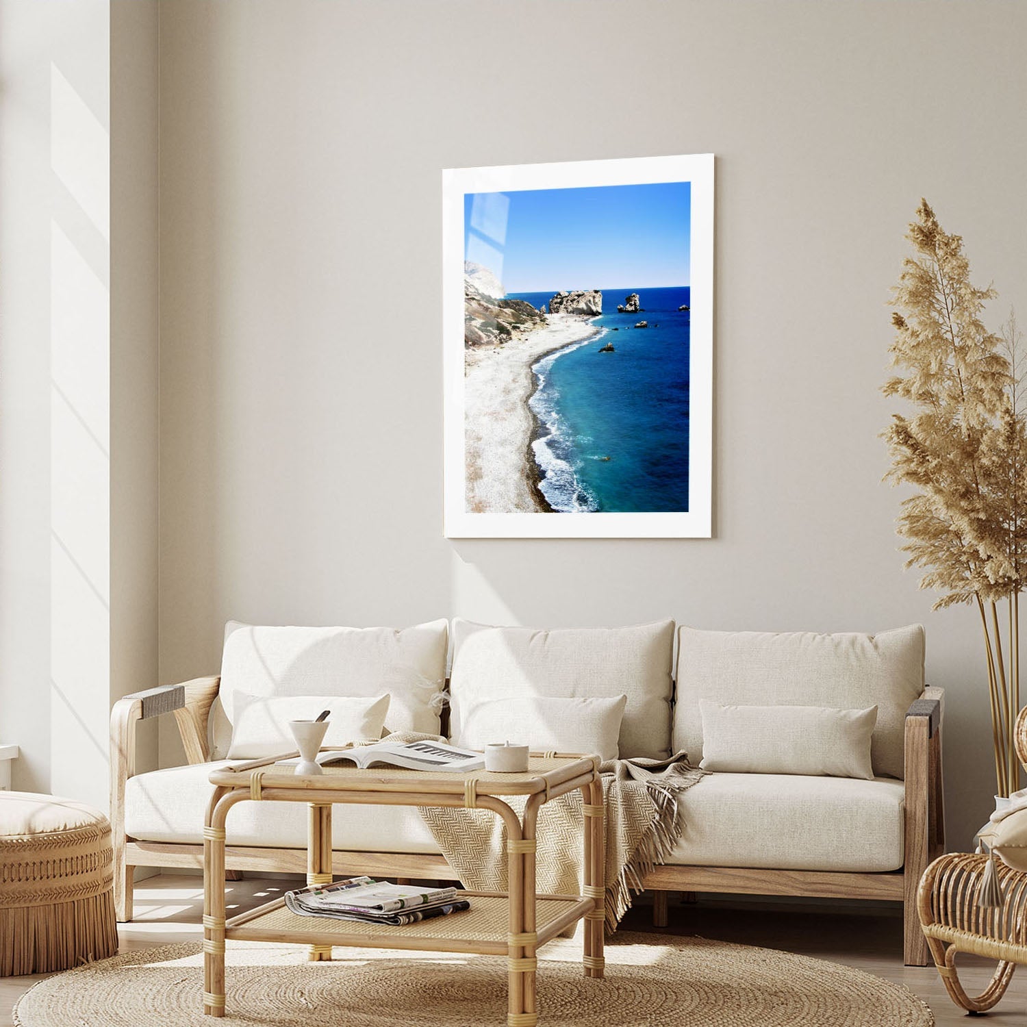 Wes Co Gallery Metal Poster Rocky Coastal Panorama 16" x 24" Home Goods - Coastal Border or edge to edge Metal Art Print