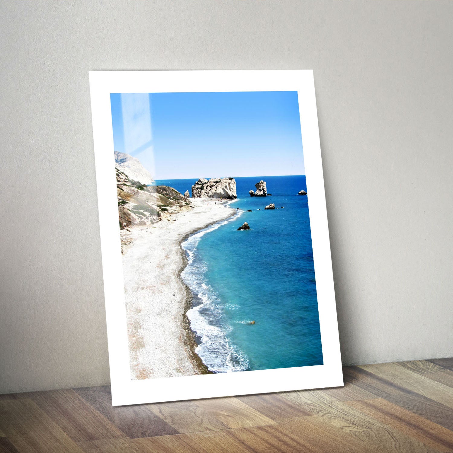 Wes Co Gallery Metal Poster Rocky Coastal Panorama 24" x 36" Home Goods - Coastal Border or edge to edge Metal Art Print