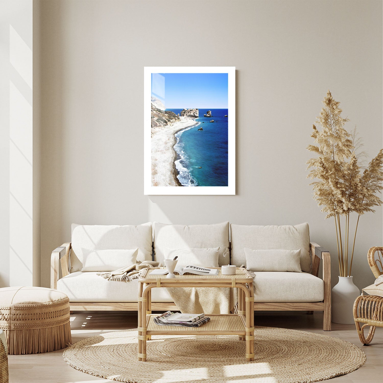 Wes Co Gallery Metal Poster Rocky Coastal Panorama 24" x 36" Home Goods - Coastal Border or edge to edge Metal Art Print