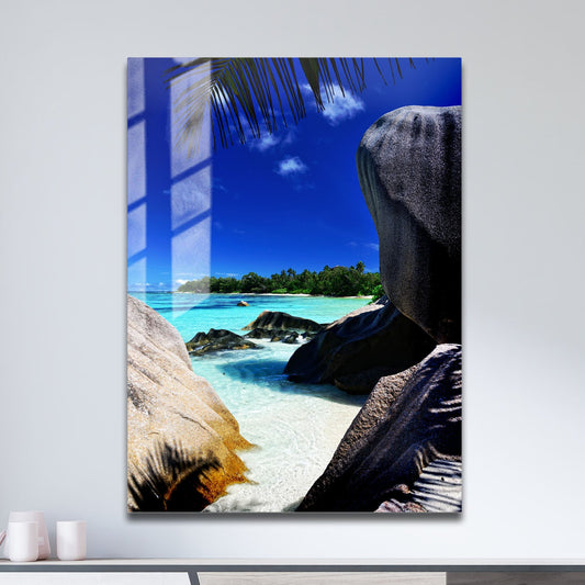 Wes Co Gallery Metal Poster Serene Coastal Escape 11" x 17" Home Goods - Coastal Border or edge to edge Metal Art Print