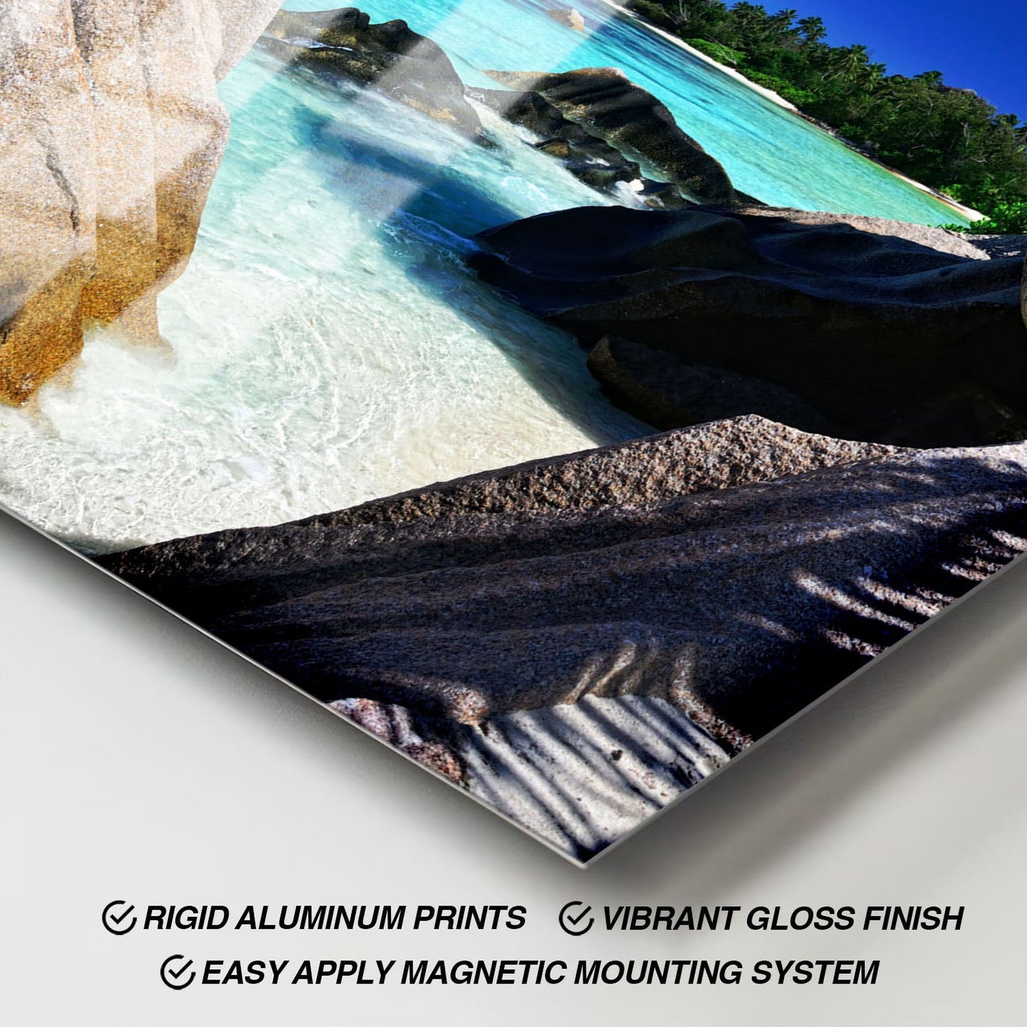 Wes Co Gallery Metal Poster Serene Coastal Escape 11" x 17" Home Goods - Coastal Border or edge to edge Metal Art Print