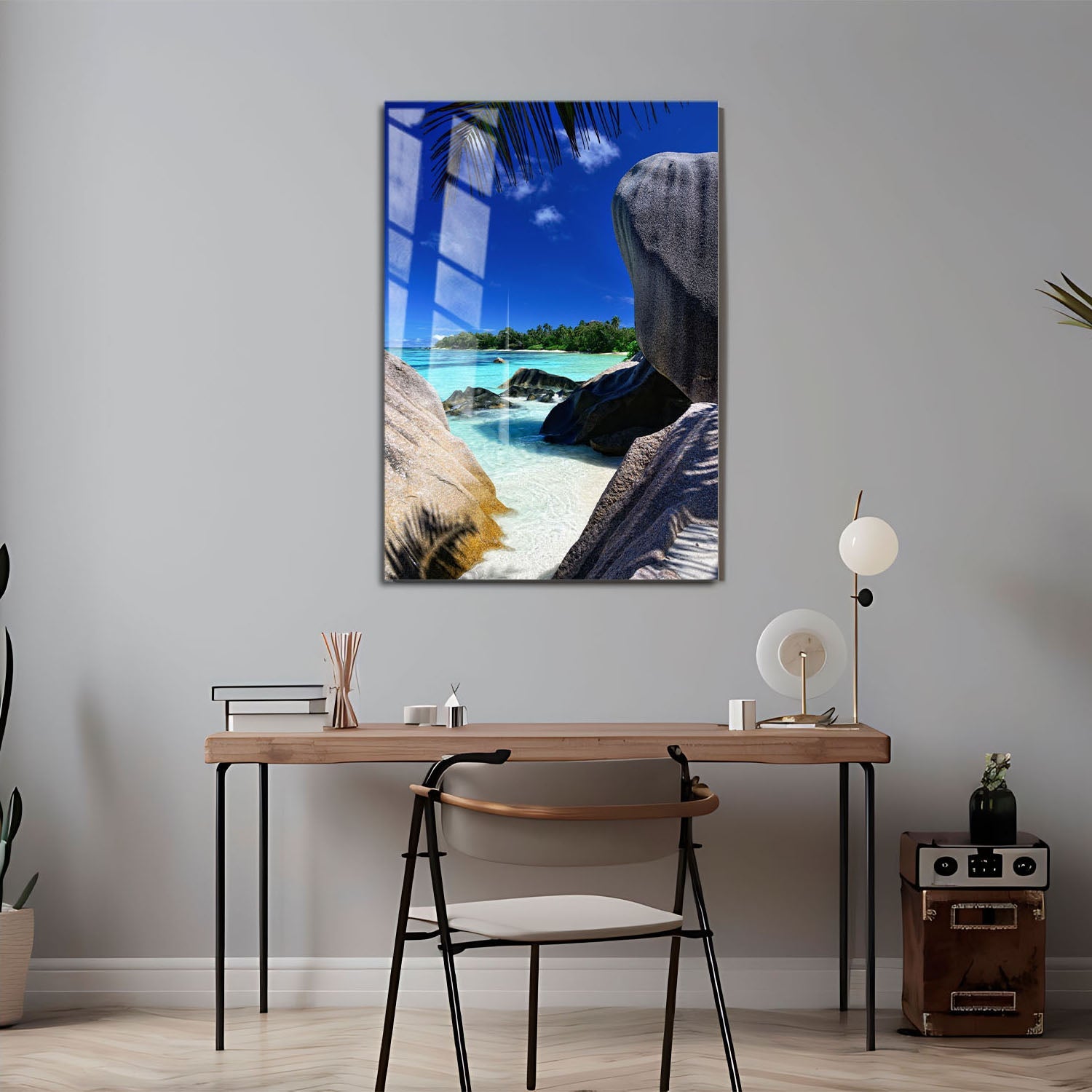 Wes Co Gallery Metal Poster Serene Coastal Escape 11" x 17" Home Goods - Coastal Border or edge to edge Metal Art Print