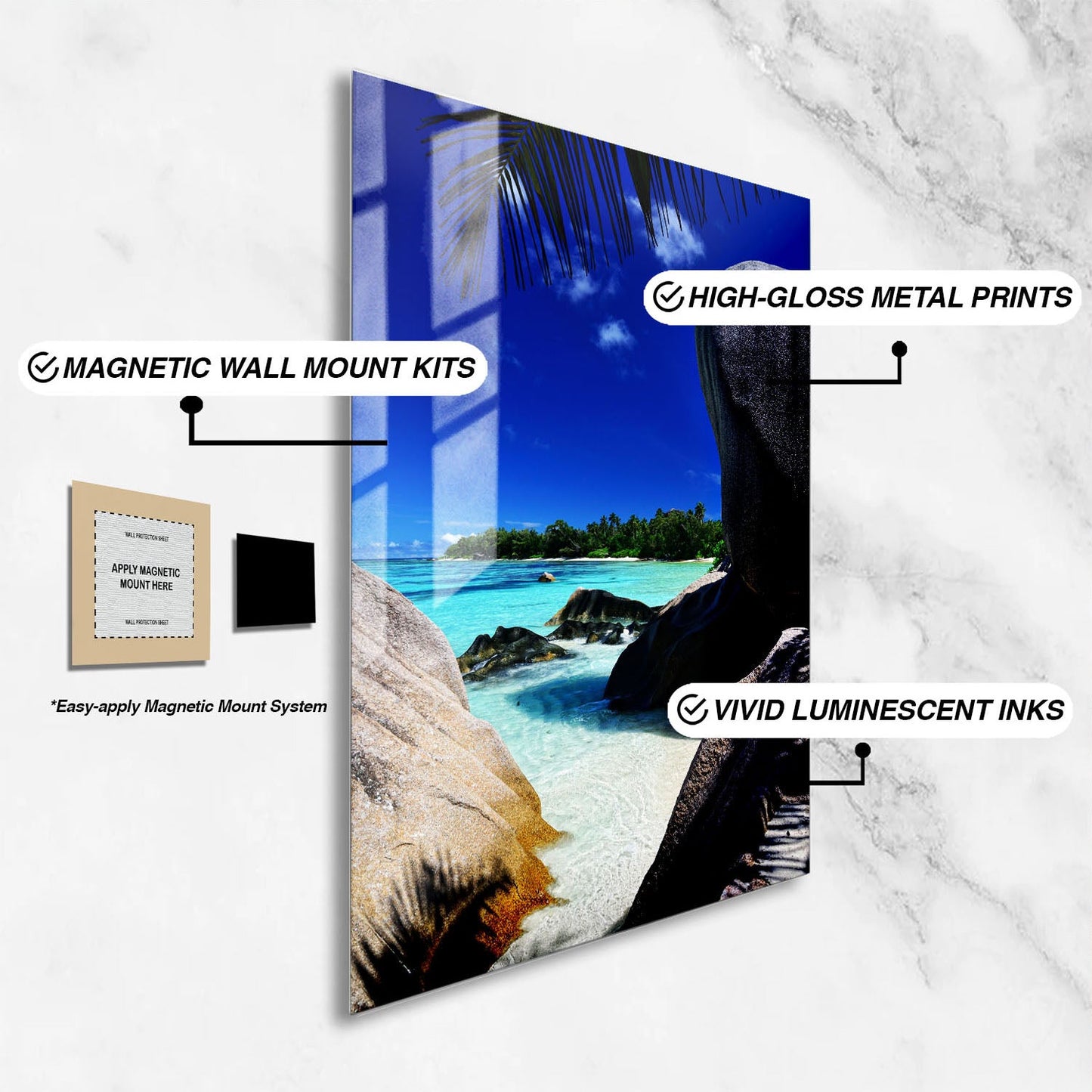 Wes Co Gallery Metal Poster Serene Coastal Escape 16" x 24" Home Goods - Coastal Border or edge to edge Metal Art Print