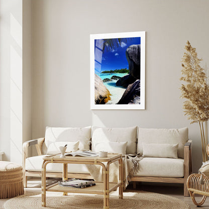 Wes Co Gallery Metal Poster Serene Coastal Escape 16" x 24" Home Goods - Coastal Border or edge to edge Metal Art Print