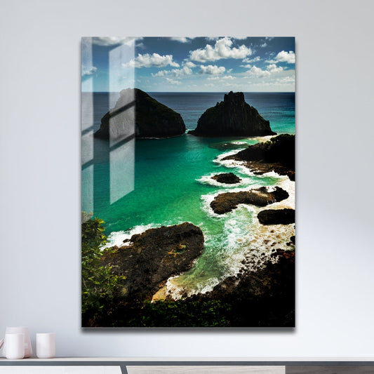 Wes Co Gallery Metal Poster Majestic Coastal Cliffs 11" x 17" Home Goods - Coastal Border or edge to edge Metal Art Print