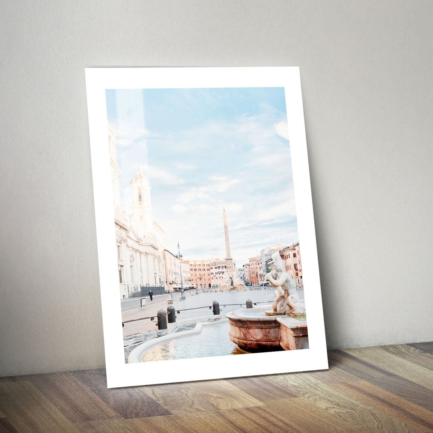 Wes Co Gallery Metal Poster Serene Piazza at Dawn 24" x 36" Home Goods - Photography Border or edge to edge Metal Art Print