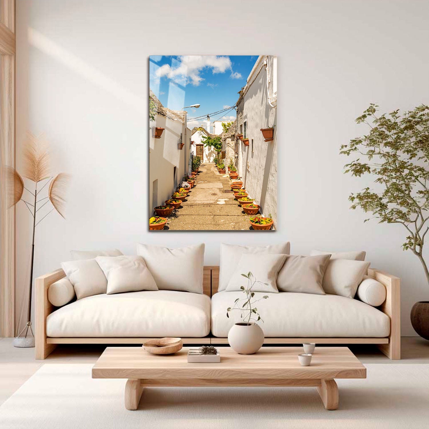 Wes Co Gallery Metal Poster Flower Lined Alleyway 11" x 17" Home Goods - Photography Border or edge to edge Metal Art Print