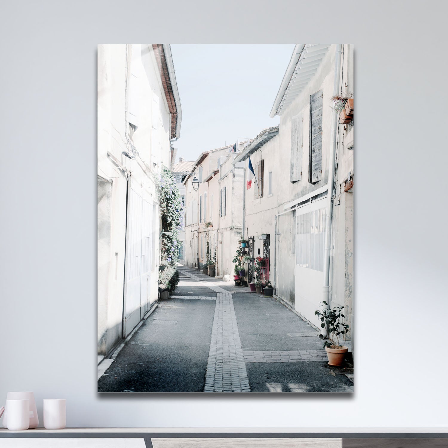 Wes Co Gallery Metal Poster Quiet French Village 11" x 17" Home Goods - Travels Border or edge to edge Metal Art Print