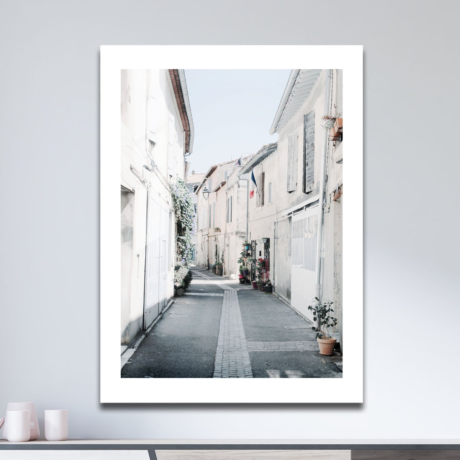 Wes Co Gallery Metal Poster Quiet French Village 16" x 24" Home Goods - Travels Border or edge to edge Metal Art Print