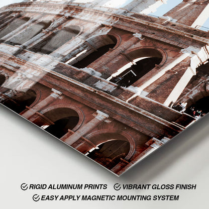 Wes Co Gallery Metal Poster Ancient Roman Colosseum 11" x 17" Home Goods - Travels Border or edge to edge Metal Art Print