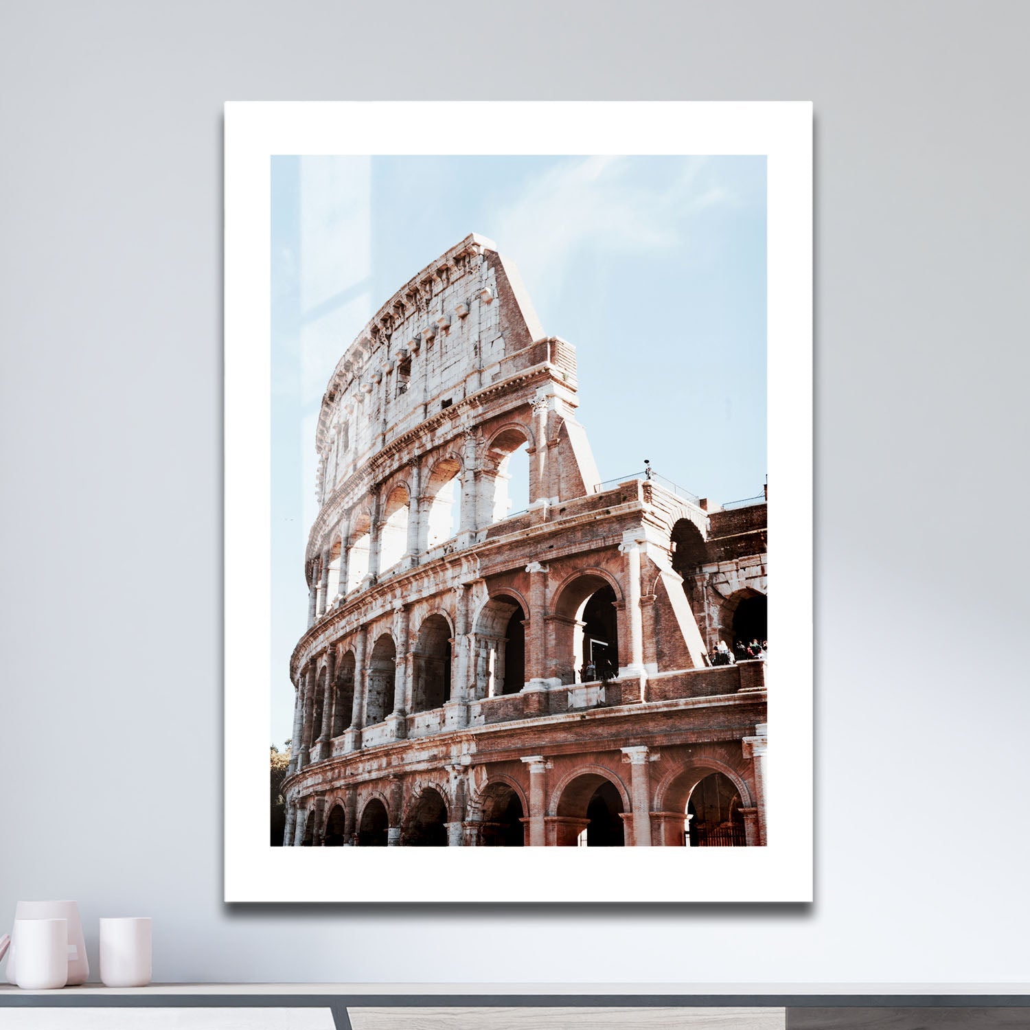 Wes Co Gallery Metal Poster Ancient Roman Colosseum 16" x 24" Home Goods - Travels Border or edge to edge Metal Art Print