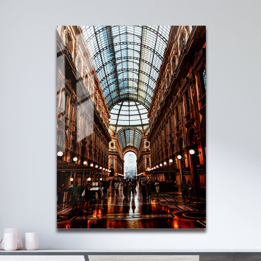 Wes Co Gallery Metal Poster Galleria Vittorio Emanuele II 11" x 17" Home Goods - Travels Border or edge to edge Metal Art Print