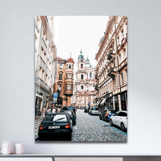 Wes Co Gallery Metal Poster Charming Prague Streets 11" x 17" Home Goods - Travels Border or edge to edge Metal Art Print