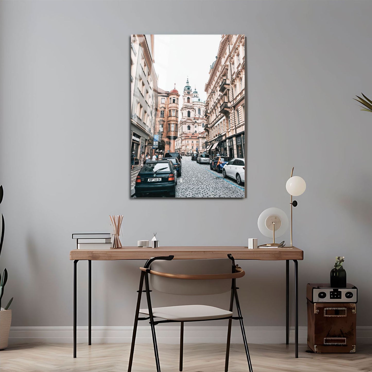 Wes Co Gallery Metal Poster Charming Prague Streets 11" x 17" Home Goods - Travels Border or edge to edge Metal Art Print