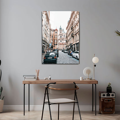 Wes Co Gallery Metal Poster Charming Prague Streets 11" x 17" Home Goods - Travels Border or edge to edge Metal Art Print
