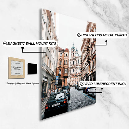 Wes Co Gallery Metal Poster Charming Prague Streets 16" x 24" Home Goods - Travels Border or edge to edge Metal Art Print