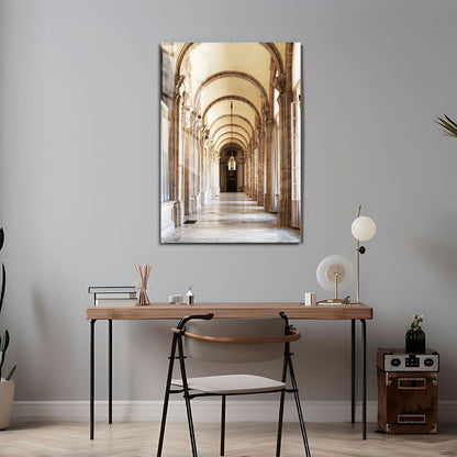 Wes Co Gallery Metal Poster Majestic Corridor Arches 11" x 17" Home Goods - Photography Border or edge to edge Metal Art Print