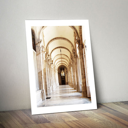 Wes Co Gallery Metal Poster Majestic Corridor Arches 24" x 36" Home Goods - Photography Border or edge to edge Metal Art Print