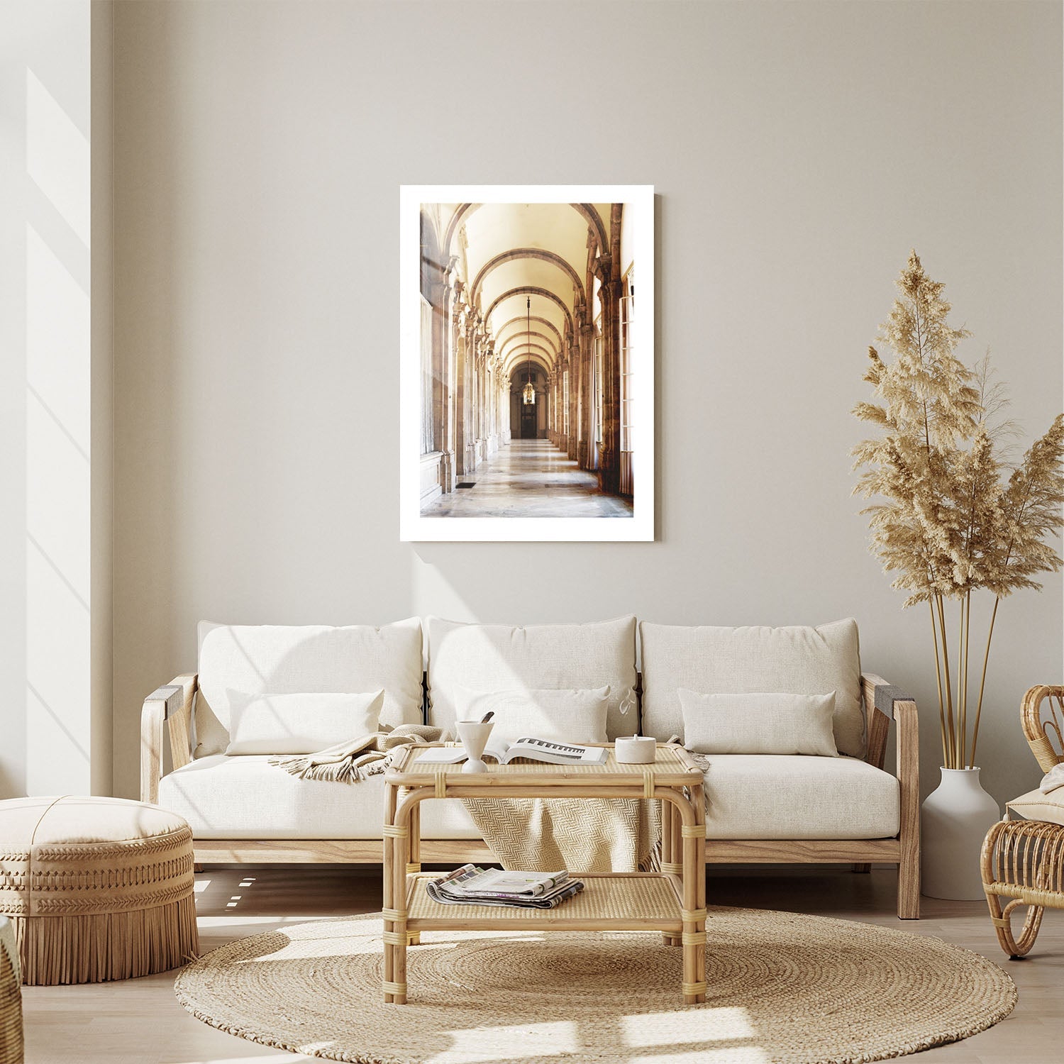 Wes Co Gallery Metal Poster Majestic Corridor Arches 24" x 36" Home Goods - Photography Border or edge to edge Metal Art Print