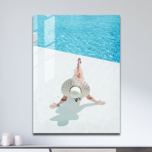 Wes Co Gallery Metal Poster Pool Days 11" x 17" Home Goods - Coastal Border or edge to edge Metal Art Print