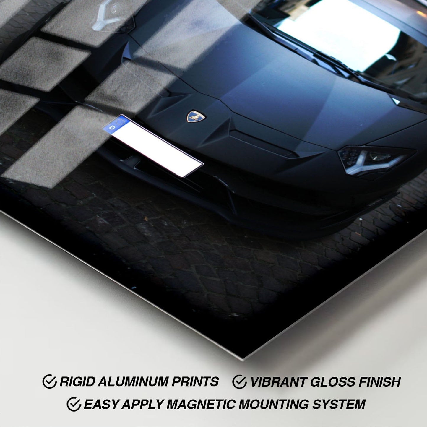 Wes Co Gallery Metal Poster Luxury Lambo in the Alley 11" x 17" Home Goods - Cars Border or edge to edge Metal Art Print