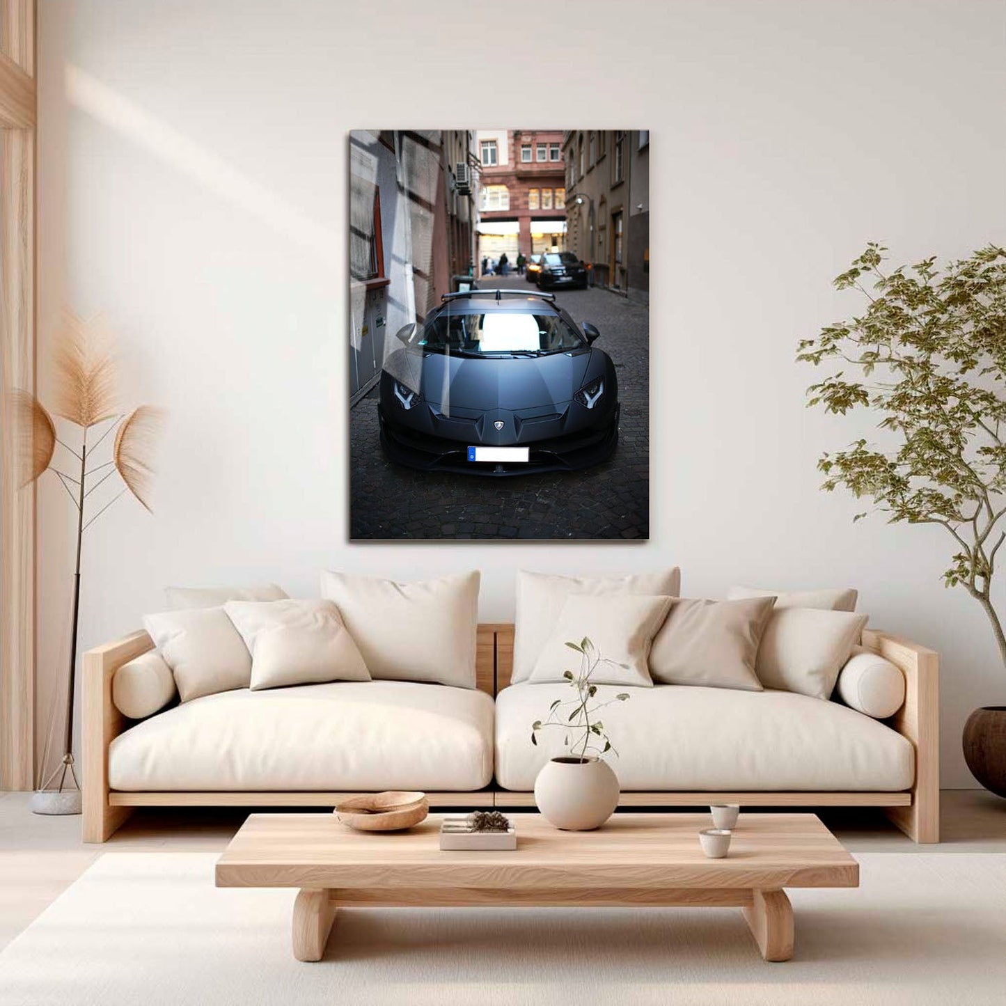 Wes Co Gallery Metal Poster Luxury Lambo in the Alley 11" x 17" Home Goods - Cars Border or edge to edge Metal Art Print