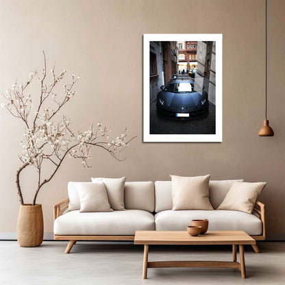 Wes Co Gallery Metal Poster Luxury Lambo in the Alley 16" x 24" Home Goods - Cars Border or edge to edge Metal Art Print