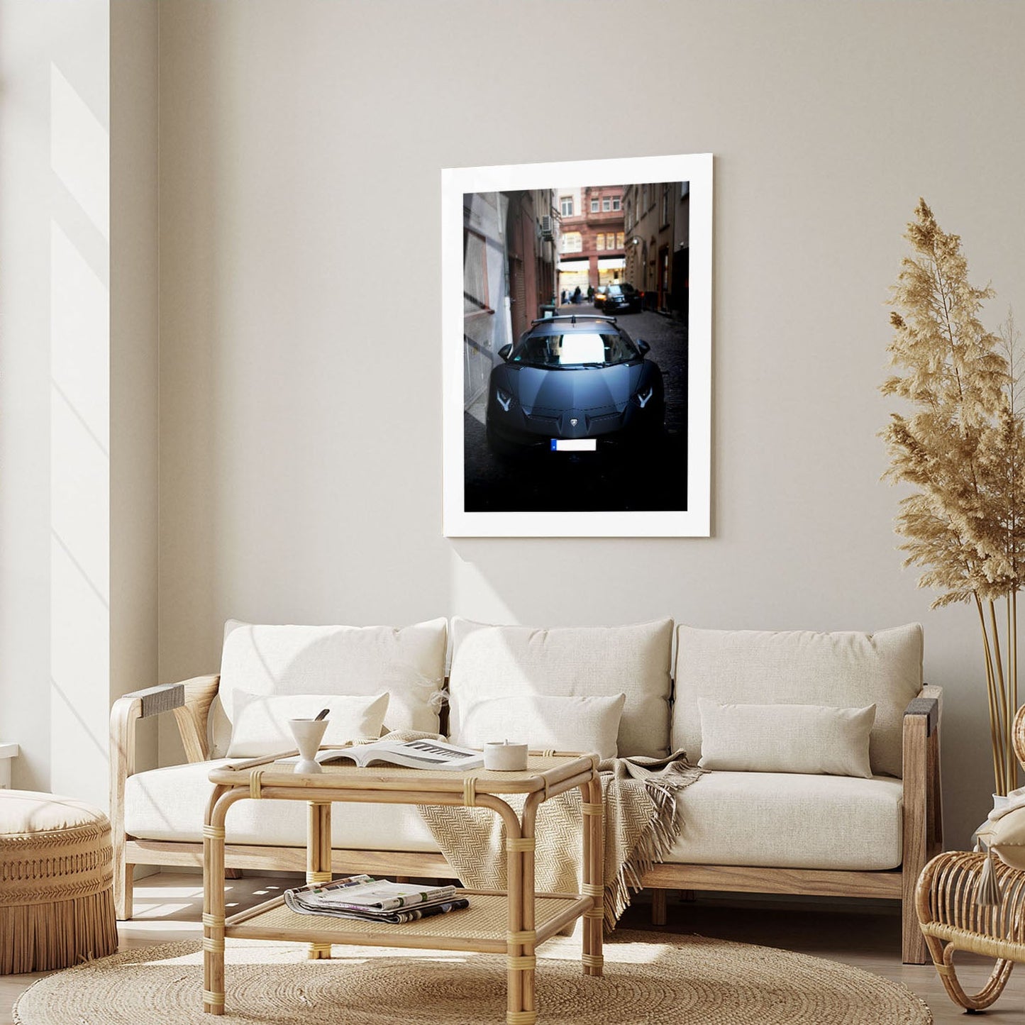 Wes Co Gallery Metal Poster Luxury Lambo in the Alley 16" x 24" Home Goods - Cars Border or edge to edge Metal Art Print