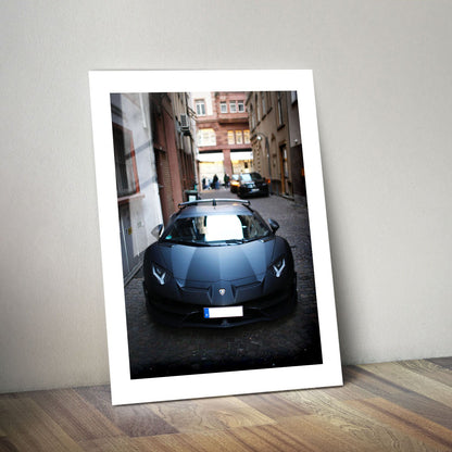 Wes Co Gallery Metal Poster Luxury Lambo in the Alley 24" x 36" Home Goods - Cars Border or edge to edge Metal Art Print