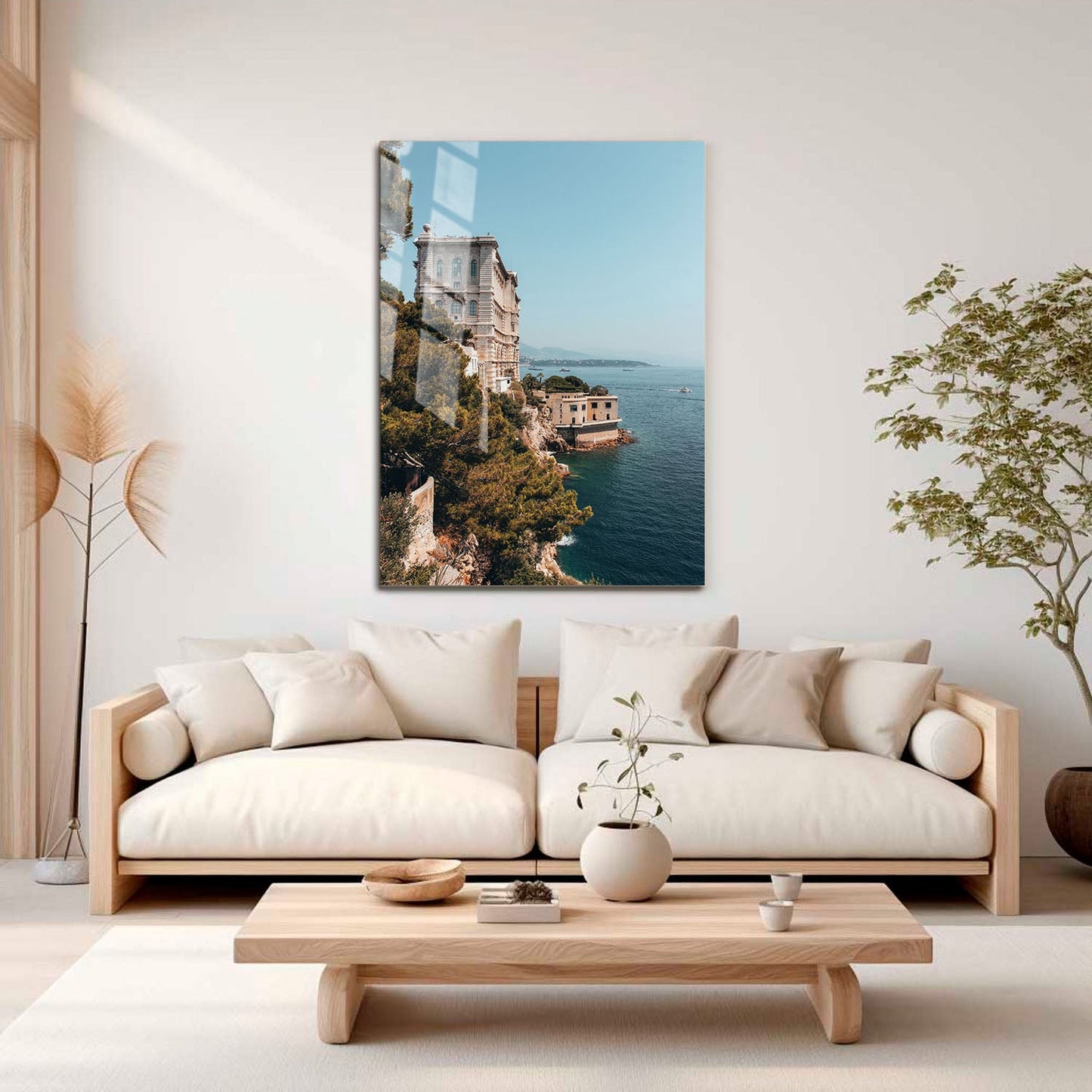 Wes Co Gallery Metal Poster Cliffside Tranquility 11" x 17" Home Goods - Coastal Border or edge to edge Metal Art Print