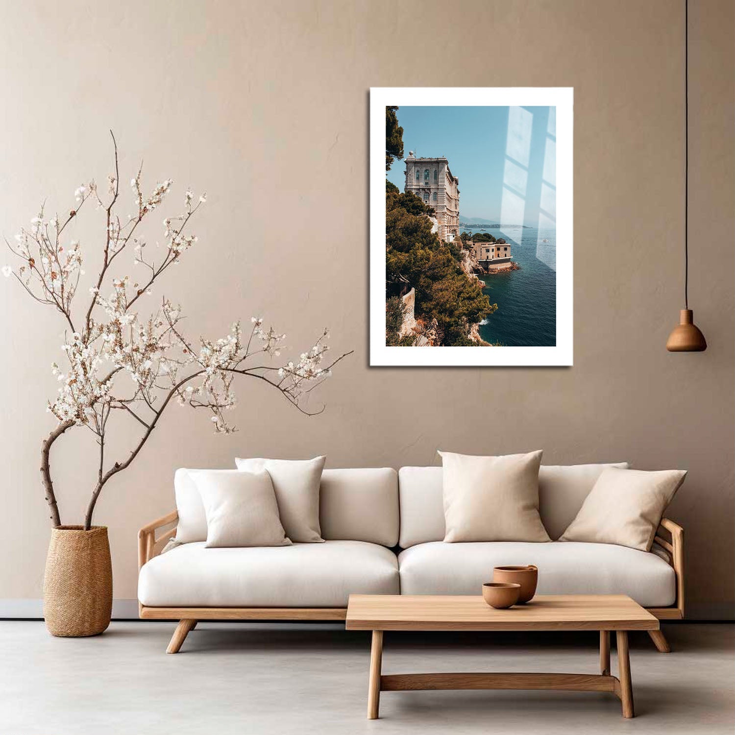 Wes Co Gallery Metal Poster Cliffside Tranquility 16" x 24" Home Goods - Coastal Border or edge to edge Metal Art Print