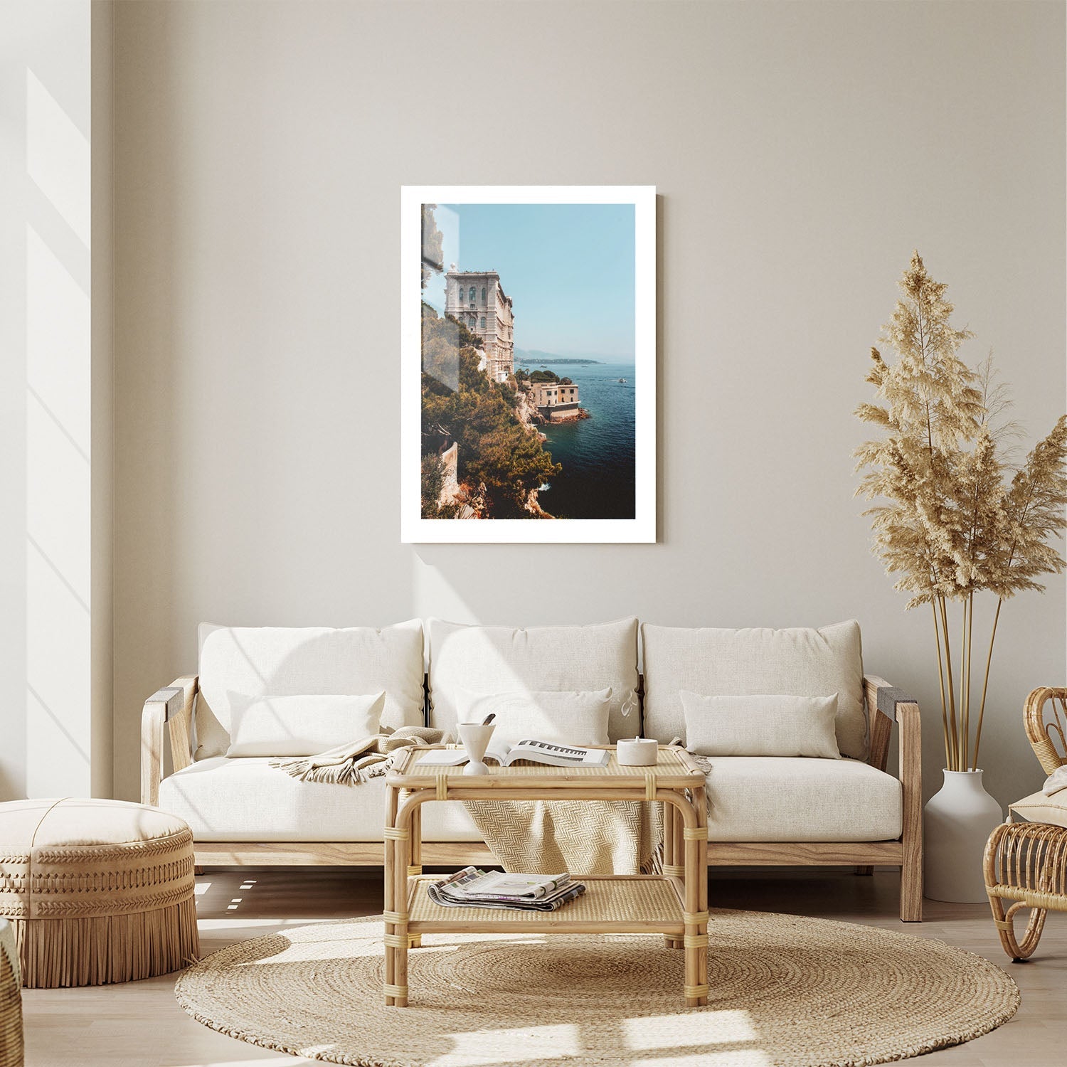 Wes Co Gallery Metal Poster Cliffside Tranquility 24" x 36" Home Goods - Coastal Border or edge to edge Metal Art Print