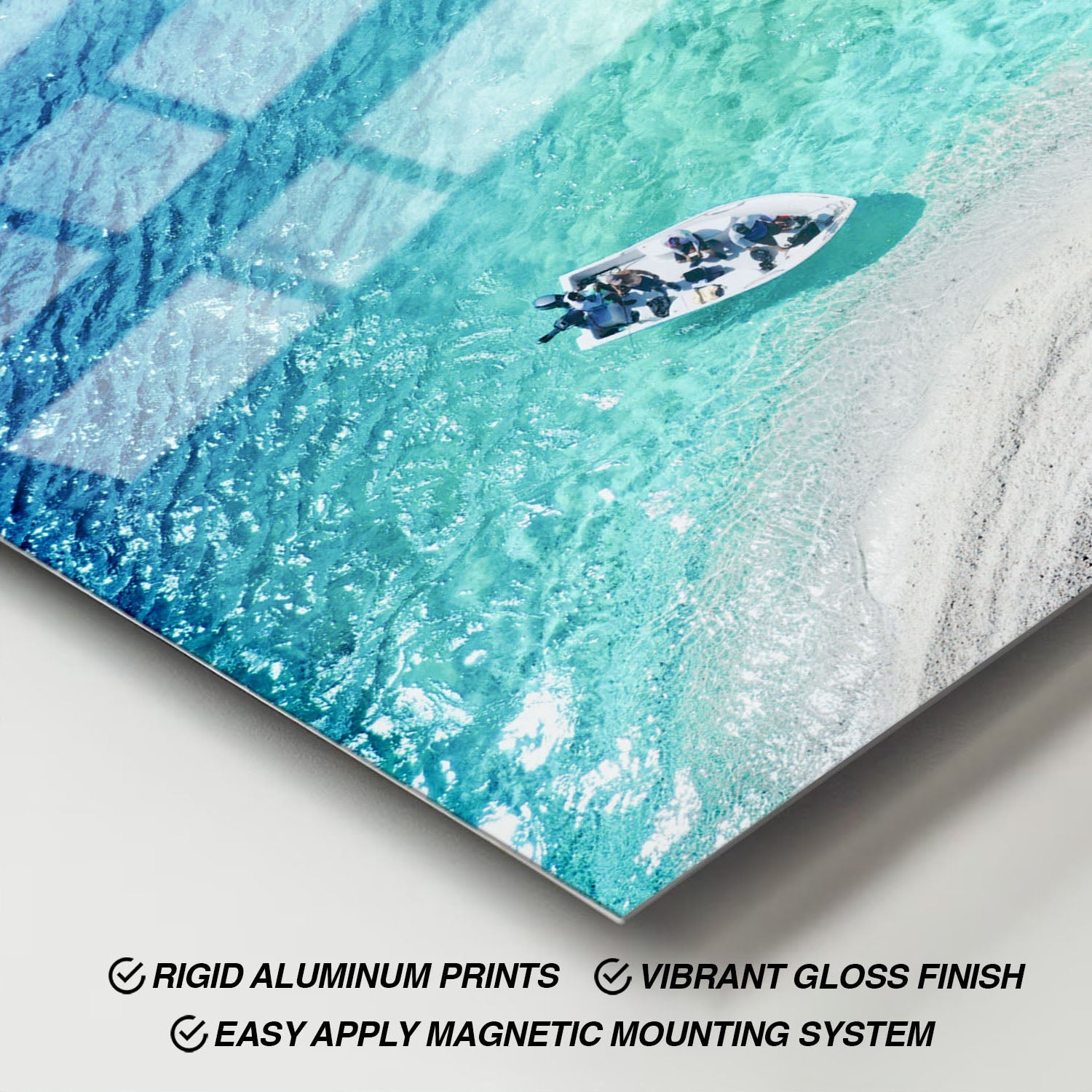 Wes Co Gallery Metal Poster Aerial Serenity 11" x 17" Home Goods - Coastal Border or edge to edge Metal Art Print