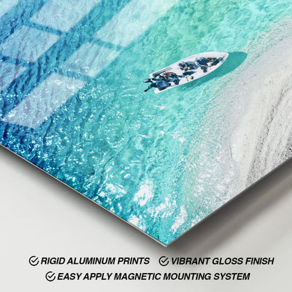 Wes Co Gallery Metal Poster Aerial Serenity 11" x 17" Home Goods - Coastal Border or edge to edge Metal Art Print