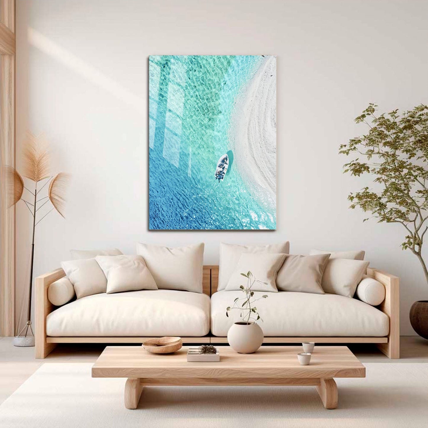 Wes Co Gallery Metal Poster Aerial Serenity 11" x 17" Home Goods - Coastal Border or edge to edge Metal Art Print