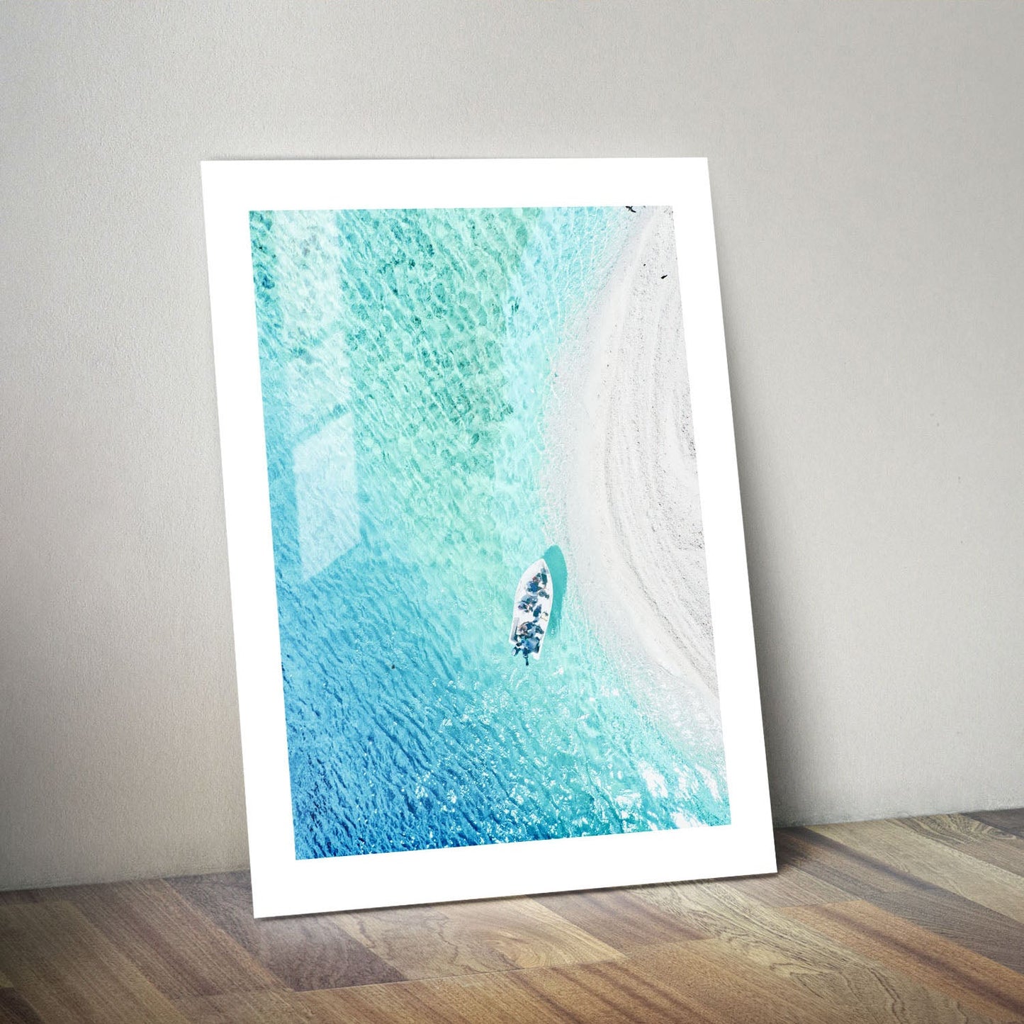 Wes Co Gallery Metal Poster Aerial Serenity 24" x 36" Home Goods - Coastal Border or edge to edge Metal Art Print