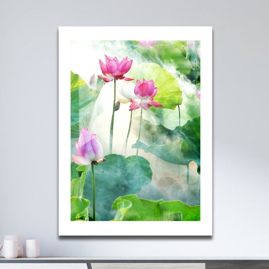 Wes Co Gallery Metal Poster Water Lily 11" x 17" Home Goods - Illustrations White border only Metal Art Print