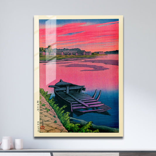 Wes Co Gallery Metal Poster Akita Tsuchizaki by Kawase Hasui 11" x 17" Home Goods - Artist Edge to edge Metal Art Print