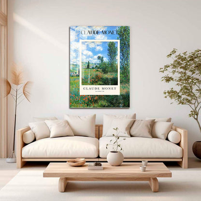 Wes Co Gallery Metal Poster The View Of Vetheuil Profile by Claude Monet 16" x 24" Home Goods - Artist Edge to edge Metal Art Print