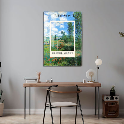 Wes Co Gallery Metal Poster The View Of Vetheuil Profile by Claude Monet 24" x 36" Home Goods - Artist Edge to edge Metal Art Print