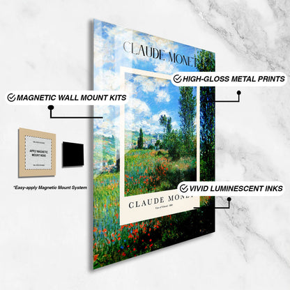 Wes Co Gallery Metal Poster The View Of Vetheuil Profile by Claude Monet 24" x 36" Home Goods - Artist Edge to edge Metal Art Print