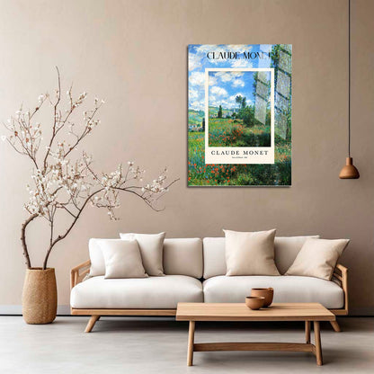 Wes Co Gallery Metal Poster The View Of Vetheuil Profile by Claude Monet 5" x 7" Home Goods - Artist Edge to edge Metal Art Print