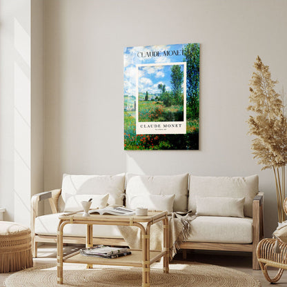 Wes Co Gallery Metal Poster The View Of Vetheuil Profile by Claude Monet 5" x 7" Home Goods - Artist Edge to edge Metal Art Print