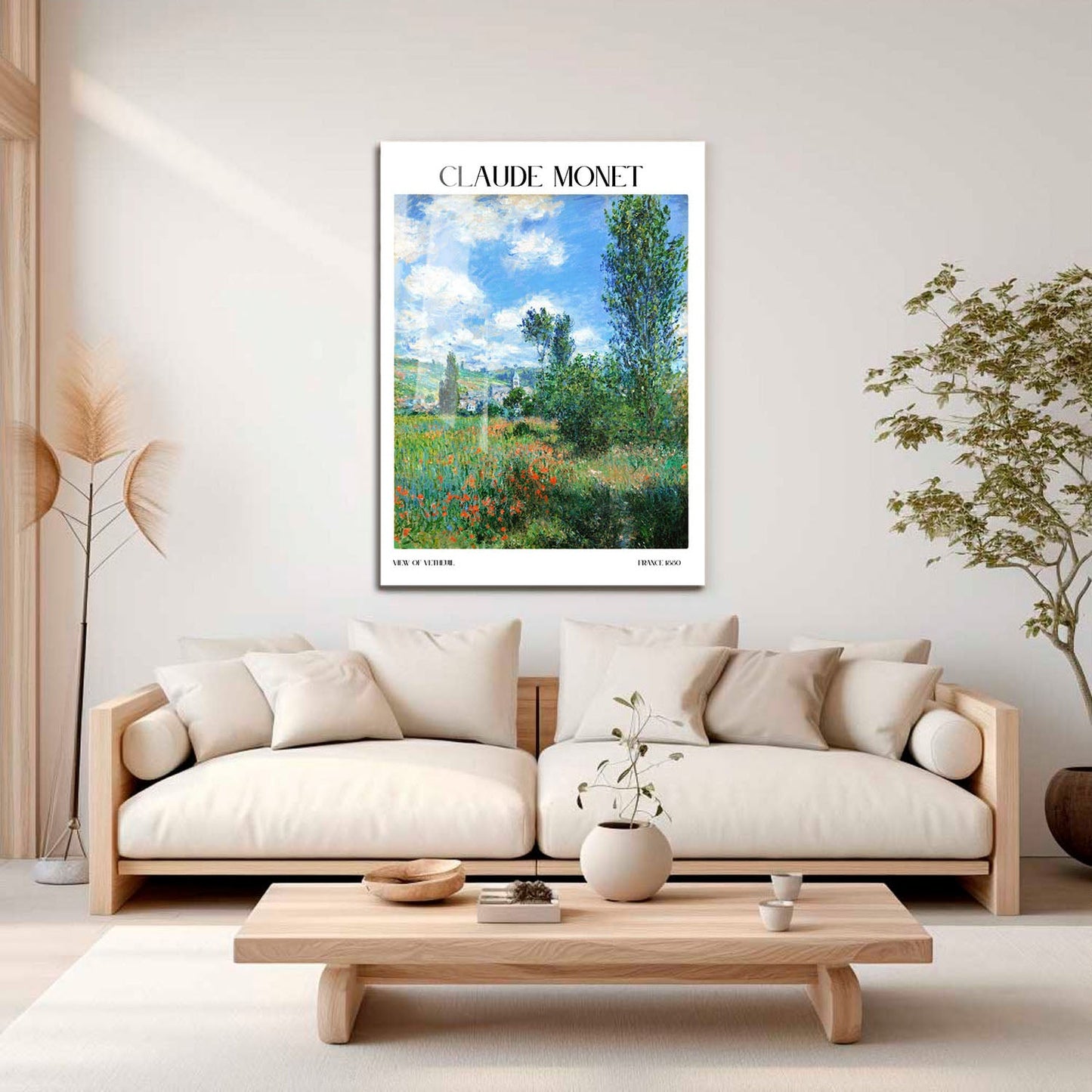 Wes Co Gallery Metal Poster The View Of Vetheuil by Claude Monet 16" x 24" Home Goods - Artist Edge to edge Metal Art Print