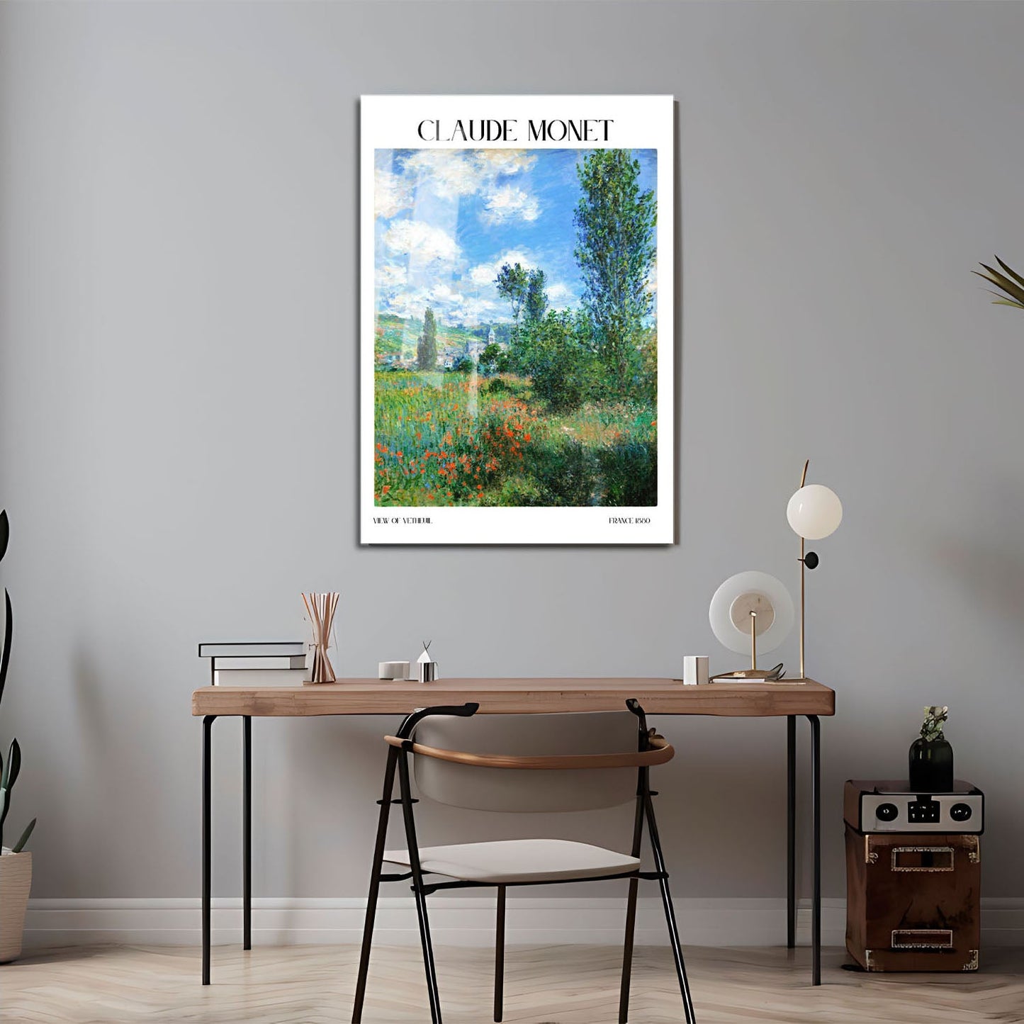 Wes Co Gallery Metal Poster The View Of Vetheuil by Claude Monet 24" x 36" Home Goods - Artist Edge to edge Metal Art Print