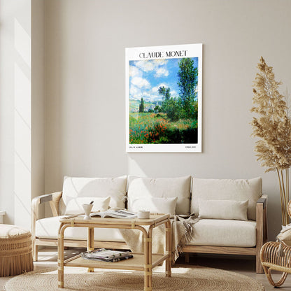 Wes Co Gallery Metal Poster The View Of Vetheuil by Claude Monet 5" x 7" Home Goods - Artist Edge to edge Metal Art Print