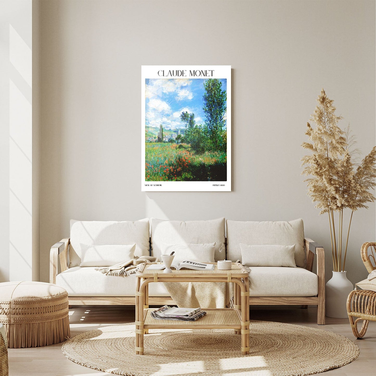 Wes Co Gallery Metal Poster The View Of Vetheuil by Claude Monet 11" x 14" Home Goods - Artist Edge to edge Metal Art Print